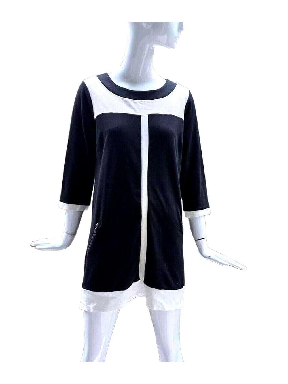 Coco Y Club Colorblock Mod Tunic Dress Zippered Pockets . Lg